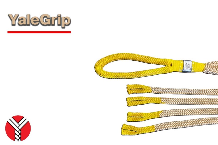 YaleGrip cable pulling grip with yellow loops and logo on the bottom left corner against a white background.